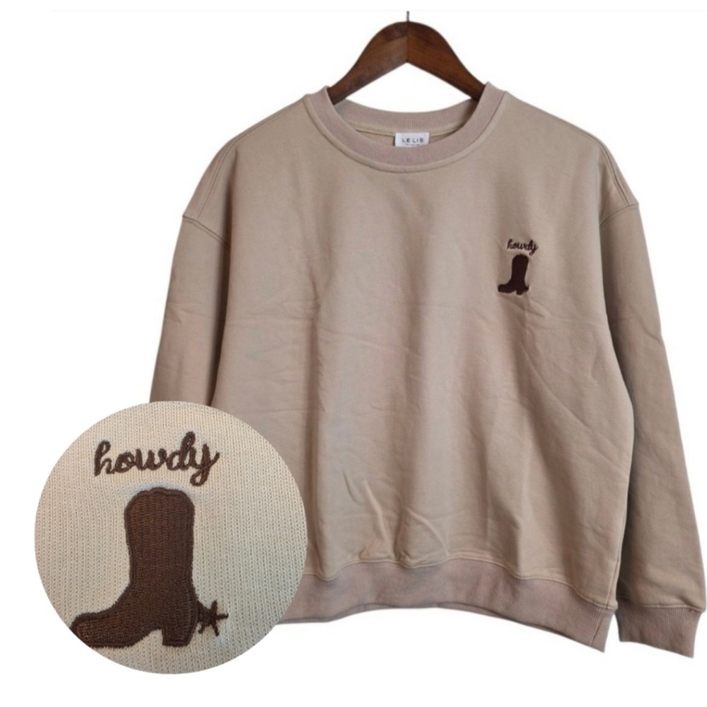 NWT Le Lis Howdy Embroidered Sweater